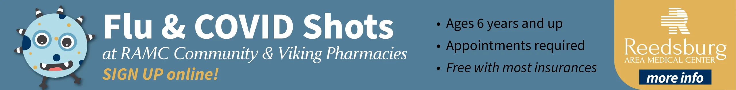 Reedsburg Area Medical Center covid and flu shots